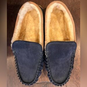 Men's LL Bean Shearling Lined Moccasin Slippers